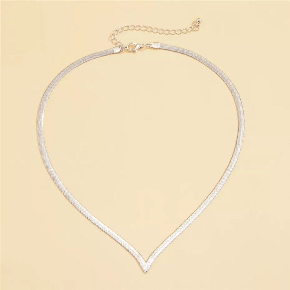 Flat Blade Snake Link Chain silver Necklace - Picture 2 of 5